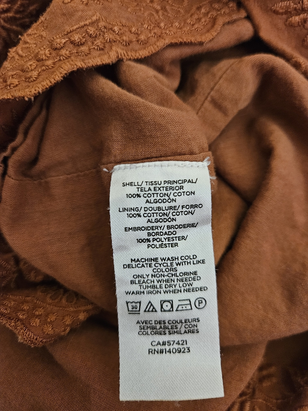 LOFT Rust Eyelet Sleeveless Blouse - Picture 6 of 6